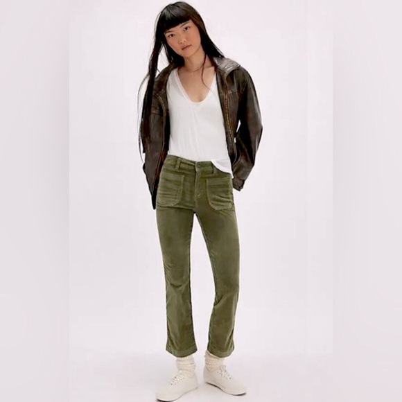 Free People - High Time Velvet Cropped Kick Flare Pants Women’s Size 10 (NWOT) - Picture 12 of 13